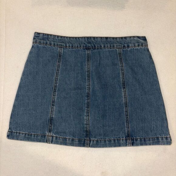 Altar'd State Size Small Denim Skirt/Full Zip/Front Zip/MediumWash/Mini/Festival - Picture 2 of 5